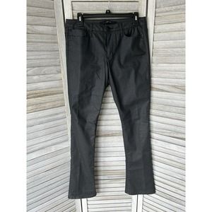 Joes Jeans Women’s 30 Faux Leather Black Micro Flare Skinny Mid Rise Cotton